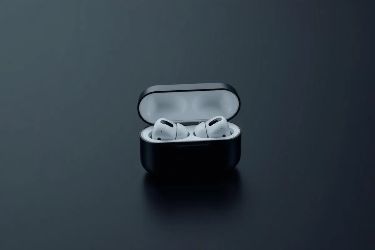 AirPods Pro charging case open on dark surface — AirPods resale value UAE