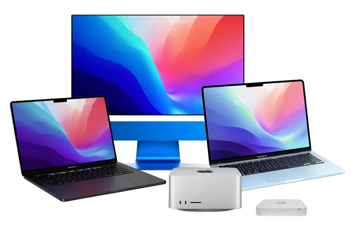 iMac, MacBook Pro, MacBook Air, Mac Studio and Mac mini